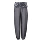 Sheer Mesh Harem Pants for Women with Rhinestone Waistband Low Waist Loose See-Through Beach Cover Up Trousers
