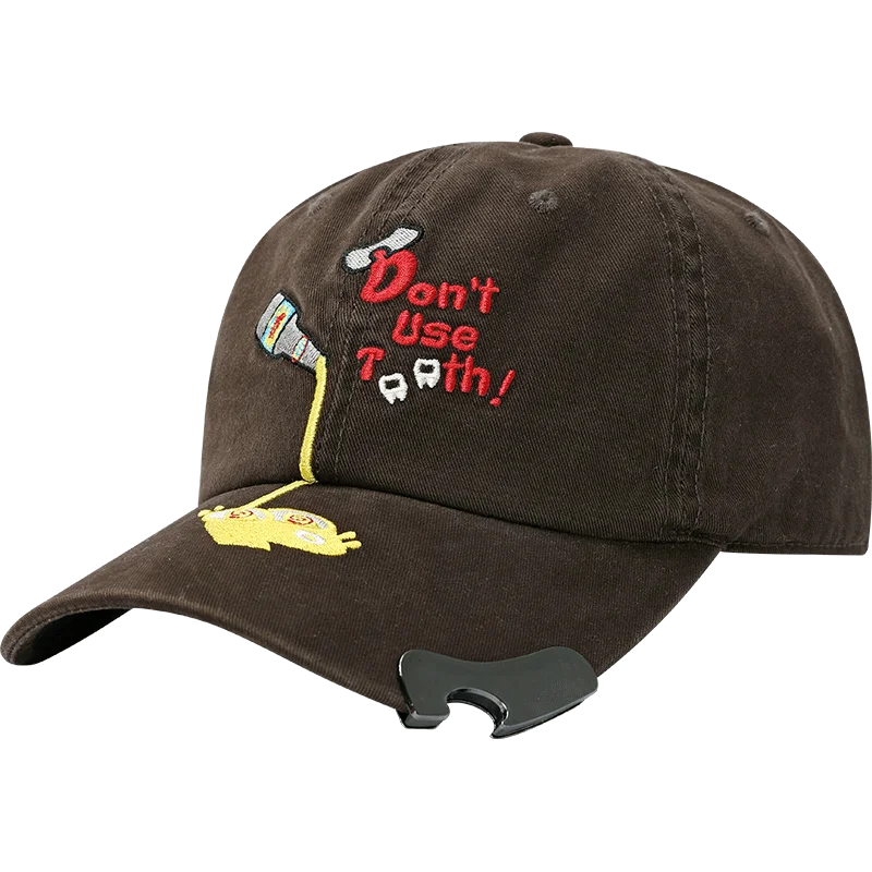Women's Cute Embroidered Baseball Cap, Vintage Washed Cotton Dad Hat with Funny Print, Adjustable Casual Daily Sun Hat