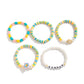 5Pcs/Set Romantic Tiny Flower Plastic Turtles Chain Bracelets Women Boho Polymer Clay Charm Bangles Y2K Summer Jewelry