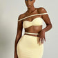 Sexy Women 2 Piece set Women Twist Braid Off-Shoulder Wrap Mini Top+Maxi Split Skirt Summer Trend Sexy Nightclub Suit