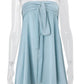 Satin Strapless Sexy Mini Dress Women Elegant Off-shoulder Sleeveless Backless Bodycon Club Party Dress Female Clothes