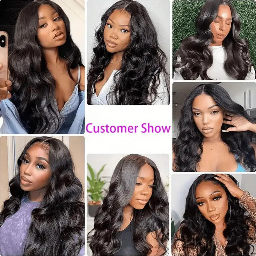 Silky Smooth Natural Black Body Wave Virgin Lace Front Wig Pre Plucked Undetectable Hairline