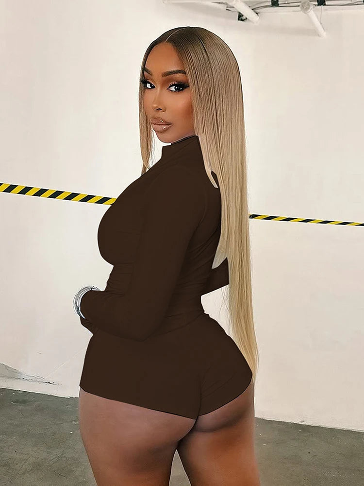 Sporty 3 Piece Set Women Tracksuit Casual Full Sleeve Zip Turtleneck Jacke+Shorts+Foot Cover Matching Street Outfits