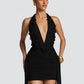 Embellished Cowl Neck Ruched Bodycon Mini Dress for Birthday Party Sexy Evening Dresses Woman 2026