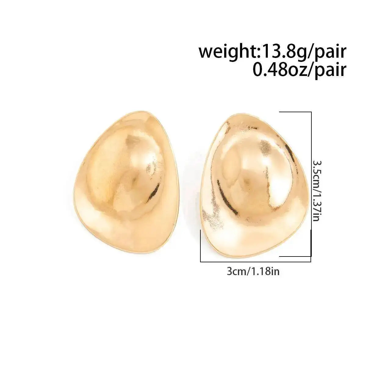 Minimalist Winter Irregular Metal Triangular Stud Earrings Women Fashion Geometric Party Jewelry Accessories Gifts