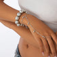 2025 Fashion Retro CCB Beaded Bangles For Women Creative Elegant Gold Color Finger Bracelets Charm Aesthetic Jewelry