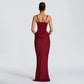 Square Neck Sleeveless Backless Corset Maxi Dress Sexy White Party Dresses Woman Elegant Evening Gown