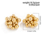 Unique Braided CCB Plastic Ball Bead Stud Earrings for Women Trendy Goth Gold Color Piercing Earring Party Jewelry Gift