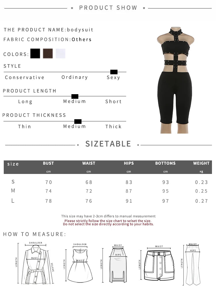 Rivet Halter Rompers Woman Sexy Hollow Sleeveless 2026 Summer Trend Sexy Skinny Stretch Clubwear Activity Playsuit