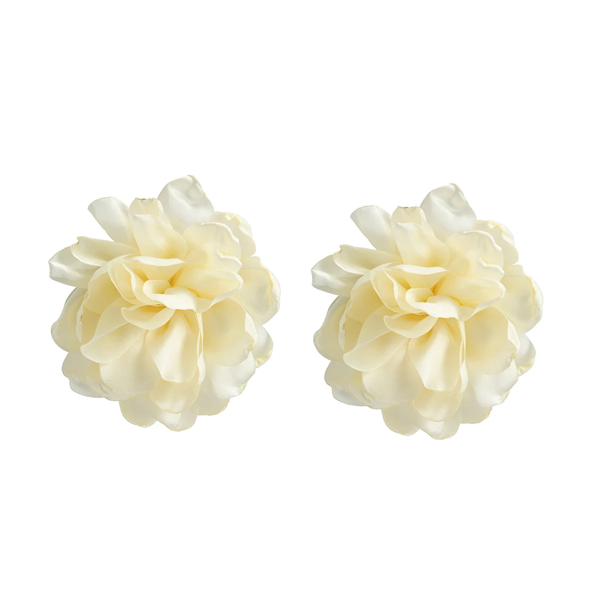 Exaggerated Large Fluffy Fabric Flower Stud Earrings for Women Elegant Petal Earring Trendy Y2K Jewelry Wed Accessories