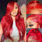 30 38 Inch Hot Red 13x6 Hd Lace Frontal Wigs Human Hair Wig Brazilian Red Colored Body Wave 13x4 Lace Front Wig For Black Women