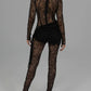 Lace See Through Long Sleeve Sexy Jumpsuit Women Fashion Transparent Irregular Elegant Club Party Jumpsuits Beachwear