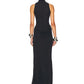 Summer Split Maxi Tank Dress Women Gown Fashion Solid Elegant High Waist Ruched Slim Evening Club Party Long Dress
