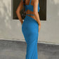 Skinny 2 Piece Set Women Square Collar Bra+Long Skirts 2025 Vacation Beach Party Summer Trend Bandage Ruched  Suits