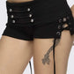 High Street Short Women Hottie Trend Rivet Metal Hollow Patchwork Shirring Skinny Sexy Midnight Club Party Outfits