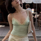 Autumn Trend Camisole Women Simple Lace Patchwork Sweet Sexy Low-Neck Backless Vacation Midnight Classic Street Vests