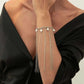 Trendy Creative Imitation Pearls Long Tassel Hand Chain Bracelet Women Unique Temperament Metal Bracelets Charm Jewelry