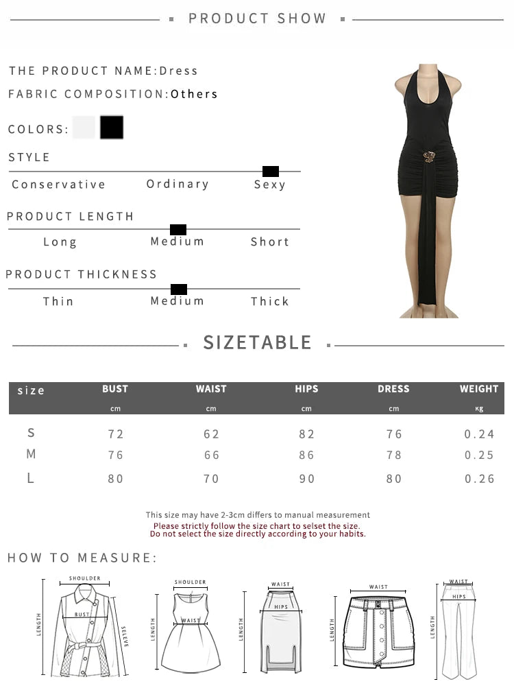 Metal Ribbon Dress Women Y2K Elegant Summer Halter Bandage Folds Peach Buttocks Backless Skinny Sexy Midnight Bodycon
