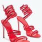 Women's New Water Diamond Sandals Fashion Tassel Crystal Shoes Sexy Banquet Party Twin Stiletto Women's Large Sandals