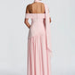 Off-shoulder Backless Sexy Maxi Dress Women Fashion Strapless Sleeveless Pleated Thigh High Split Club Party Long Dress