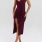 Elegant Flower High Split Sexy Midi Dress For Women Two Layer Mesh Sleeveless Backless Bodycon Club Dress Party Outfits