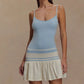Summer Patchwork Sexy Mini Dress Women Fashion Spaghetti Strap Sleeveless Backless Ruffle Club Party Dress Elegant