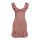 Sheer Floral Mesh Summer Dresses 2026 Woman French Vintage Fashion Sleeveless Ruffle Mini Dress C83