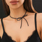Exquisite Elegant Knotted Bowknot Clavicle Chain Necklace Women Goth Imitation Pearl Ball Choker Aesthetic Jewelry Accessories