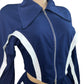 Casual Tracksuit 2-Piece Set Women Stripe Patchwork Zip Lapel Crop Jacket+Drawstring Pants Matching Sporty Outfits