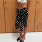 Women Knee Length Capris Low Waist Tie-up Dots Print Slim Short Pants Summer Casual Trouser Y2K Vacation Streetwear