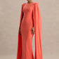Cape Sleeve Sexy Maxi Dress Women Gown Elegant Fashion Zipper O Neck High Waist Split Club Party Long Dresses Female