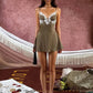 Lace Patchwork Dress Women v-Neck Sleeveless Backless Skinny Sexy Summer Fashion Midnight Hottie Chic Mini Bodycon
