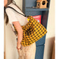 Retro Plaid Crossbody Bag with Heart Letter Embroidery, Large Capacity Tote for Women, Preppy School Messenger Bag