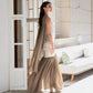 Sleeveless Pleated Maxi Dress with Scarf Satin Chiffon Patchwork Elegant Wedding Guest Dresses 2026