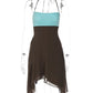 Women Halter Neck Color Sexy Mini Dress Sleeveless Irregular Ruffle Short Dress Beach Vacation Club Party Dresses