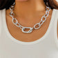 Vintage Punk Heavy Metal Big Chunky Chain Necklace for Women Goth OT Buckle Lock Choker Grunge Jewelry Steampunk Men