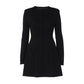 Button Up Long Sleeve Mini Dress Black Elegant Office Ladies Clothes Women's Casual Dresses Spring 2026