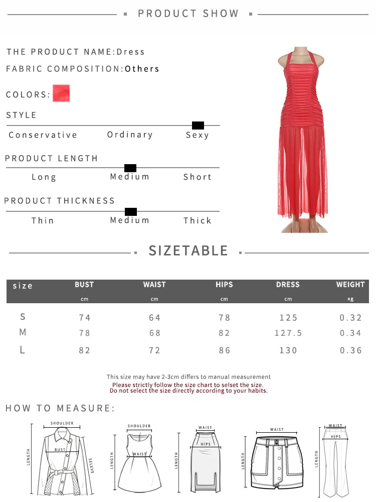 High Split Simple Dresses Women Sexy Halter Ruched Trend Backless Sleeveless Pleated Elegant Party Street Bodycon