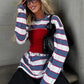 Trend Tops 2 Piece Set Women Fashion Simple Waist-Cinching Vest+Striped Print Full Sleeve T-Shirts Chic Street Tess