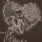 Women's Cropped T-Shirt with Heart Graphic Print, Ruched Side Short Sleeve Top for Everyday