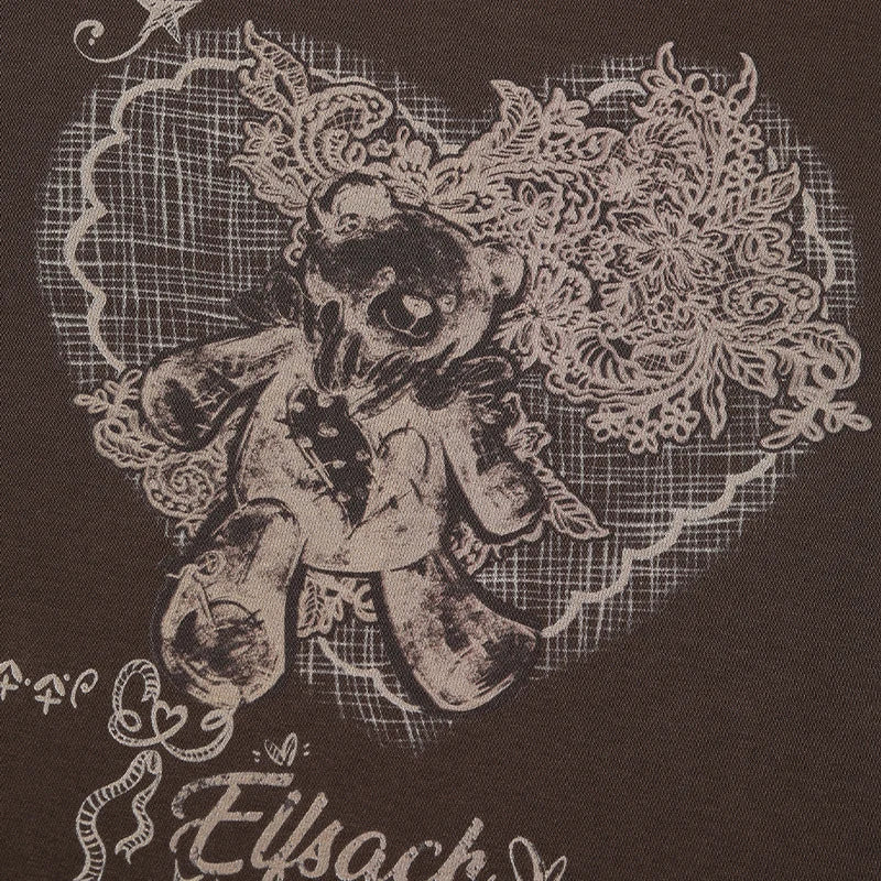 Women's Cropped T-Shirt with Heart Graphic Print, Ruched Side Short Sleeve Top for Everyday