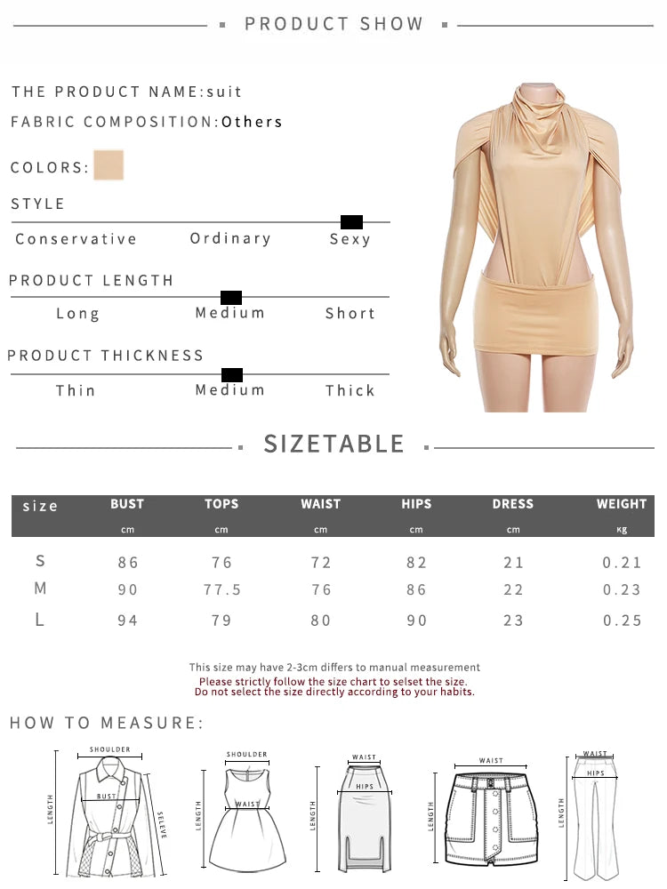 Sexy Side Hollow 2 Piece Set Women Y2K Sexy Turtleneck Bodysuit Tops+Mini Skinny Skirts Matching Midnight Clubwear
