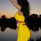 Asymmetrical Cutout One Shoulder Mini Dress Yellow Black Sexy Beach Vacation Dresses for Summer Outfits
