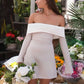 Off-shoulder Long Sleeve Mini Dress For Women Autumn Winter New Patchwork Strapless Backless A-line Sexy Dress Elegant