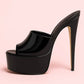 Summer New Women's Thick Bottom, Fine High Heels, Toothed Cool Slippers, Fashion Show, Party, Ultra High Heel Sandals