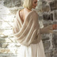 Women Loose Mohair Knitted Sweater Draped Off Shoulder Flare Sleeve Sheer Knit Jumper Cross Wrap Back Winter Pullover