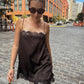 Elegant Lace Patchwork Cami Tops Women Solid Sleeveless Square Neck Loose Vest Suit Autumn Lady Chic Satin Party Outfit