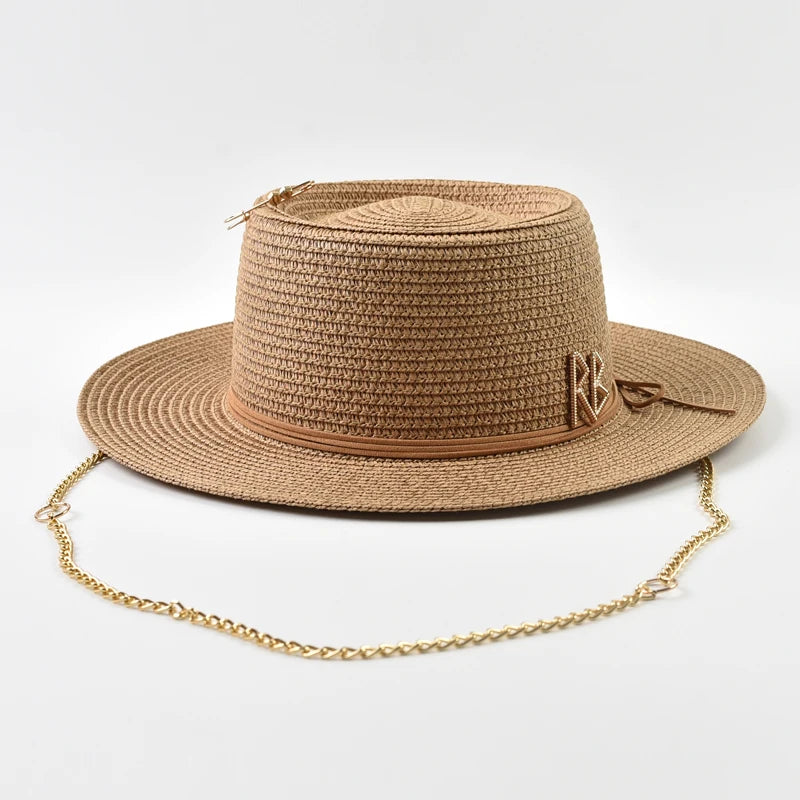 Spring Summer Straw Hats for Women Ribbon Decoration Elegant Ladies Party Dress Hats Travel Beach Sun Hat Chapeau Femme