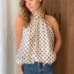 Y2K Polka Dot Halter Neck Top Sleeveless Tie Back Blouse Shirt Summer Casual Loose Fit Fairy Grunge Streetwear Tank Top