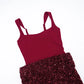 Sleeveless Sequined Mini Dresses Burgundy Black Birthday Dress Luxury Sexy Outfits Woman Club Wear